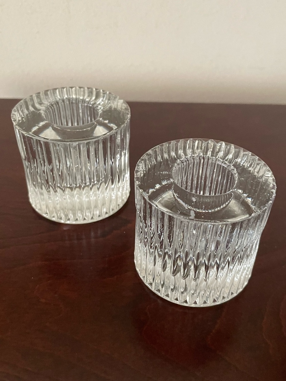 Vintage heavy weight crystal candle holders